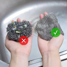 4 pcs Magic Dishcloth Silver Wire Cleaning Kitchen Cloth Thickened Microfiber Wash Towel Built-in Sponge Steel Wire Ball Rag