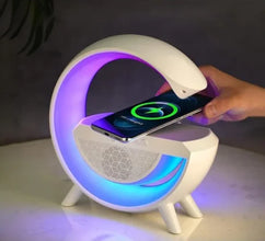 G Shaped RGB Light Table Lamp With Wireless Charger