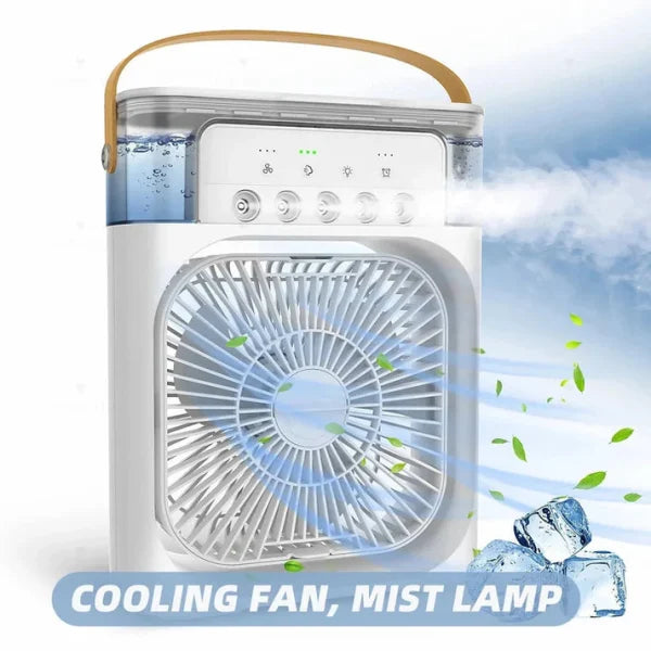 Portable Air Cooler Fan | Fan With Led Night Light, Fine Mist Water And Humidifier Function – USB Electric